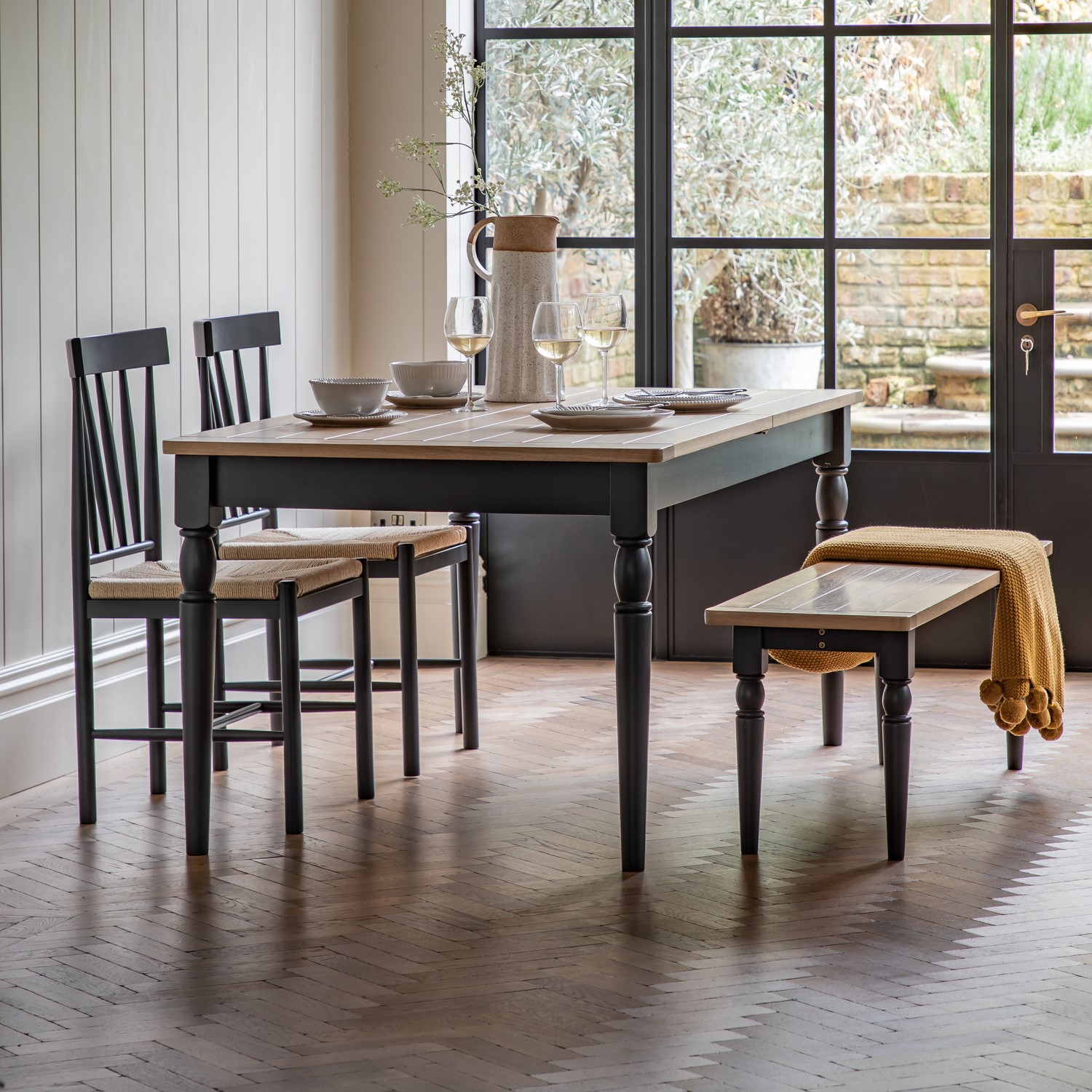 Read more about Eton extendable dining table navy seats 10- caspian house